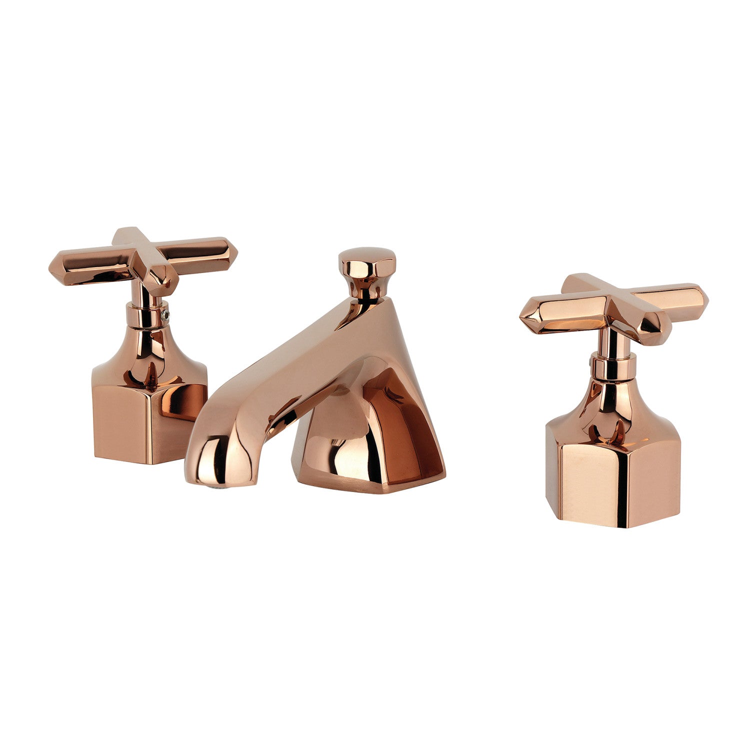 Kingston Sona KZ446CHXRG - Navei Two-Handle 3-Hole Deck Mount Widespread Bathroom Faucet with Brass Pop-Up, Rose Gold — image 1
